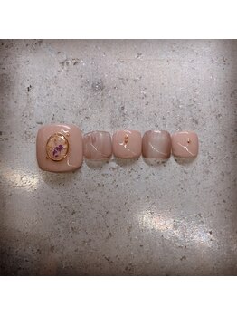 押し花ブローチニュアンスネイル