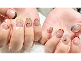 カラフルフレンチネイル