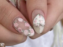 クルネ(QULNE)/ハートネイル お花ニュアンス