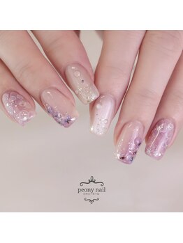 ピオニーネイル(peony nail)/紫陽花　パープル