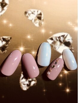 アンジェリーク ネイル(Angeleek NAIL)/ワンカラー+ミニスタッズ5粒