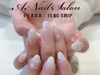 20/12/7 白グラデ＆結晶nail