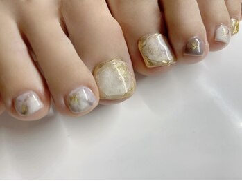 キラネイル アンド アイラッシュ by World Beauty(KIRA)/大人ニュアンスフット