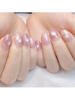ピオニーネイル(peony nail)/傘モチーフの梅雨ネイル