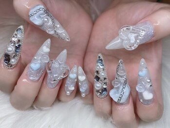 ベティネイル アイラッシュ(Betty Nail)/水色ハート♪クリアネイル