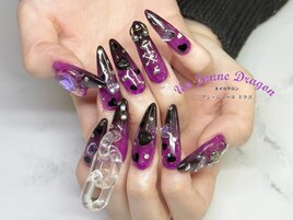 【ロングネイル】パープルネイル