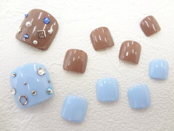 ネイルサロン クイール 小山店(NAIL SALON QUILL)/ワンカラー×ストーン