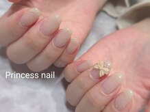 プリンセスネイル(Princess nail)/ワンホンベージュリボン9,700