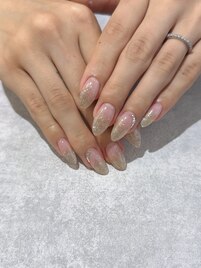 ラメグラデーション＋ストーン