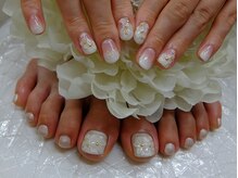 ネイルサロンミキ 横浜(MIKI)/ブライダル3D花ネイルクラデ
