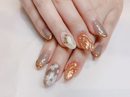 秋冬春☆フラワーアートネイル