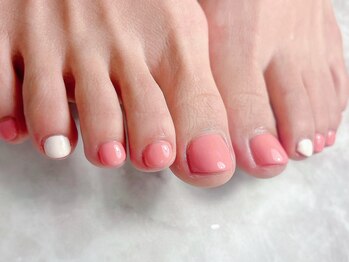 ブリスフルハピネス(Blissful happiness)/春のピンクフットネイル