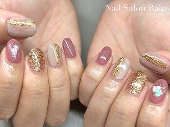 ライズ 本町店(Raize)/シンプル/ピンク/冬ネイル/ラメ