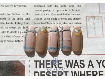 アネモネ(ANEMONE)/水色チェックネイル☆