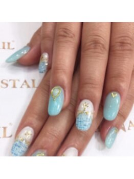クリスタルネイル ボンベルタ橘店(CRYSTAL NAIL)/ツイードネイル