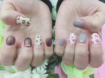 プルミエ ネイル(Premier Nail)/アシメ☆ヒョウ柄ネイル