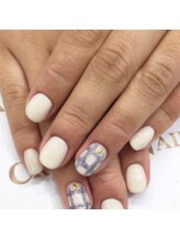 クリスタルネイル ボンベルタ橘店(CRYSTAL NAIL)/ワンカラー×チェック