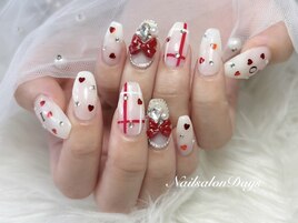 推し活ネイル ハート 赤