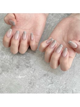 コロレ(colore')/フラッシュ×ラメフレンチ