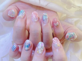 ネイルサロン ジェイ(Nail Salon J)/夏人気人魚のうろこネイル