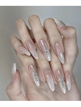 クイーンネイル 新宿(Queen nail)/チップ長さ出しデザイン放題