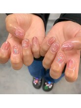 ネイルサロンエーナイン イオン札幌藻岩店/桃ネイル