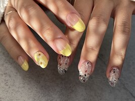 フレンチ×お花×つぶつぶ