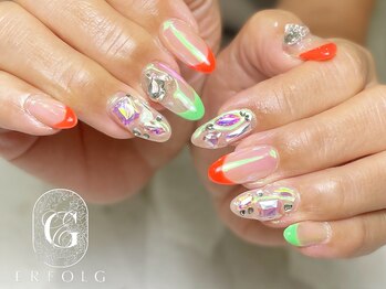 エアフォルク 銀座(ERFOLG)/ストーン×ネオンミラーフレンチ