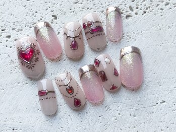 ハートジュエリーネイル