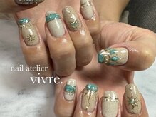 ヴィーヴル(vivre.)/手書き/ターコイズ/ジュエリー