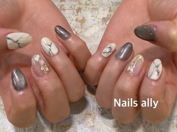 ネイルズアリー 立川店(Nails ally)/大理石×ニュアンス