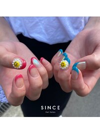 【パラジェル】お花ネイル