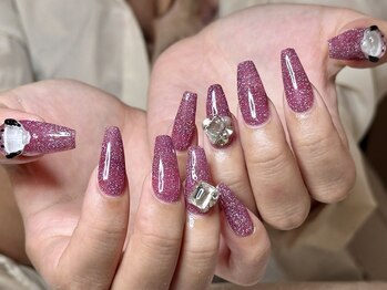 ウサギネイル 新大久保店(usagi nail)/ピンクネイル