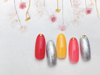 ネイルサロン&スクール ジーナ(GINA)/ピンク×シルバー