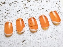 ユデネイル(Yu dea nail)/クリアオレンジか夏感満載￥7000