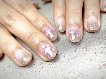 バーガンディ(BURGUNDY)/春ネイル