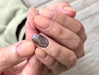 アプリシーエイトネイル(appreciate nail)/ワンカラー+アート♪