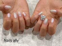 ネイルズアリー 立川店(Nails ally)/オーロラ×マット×バタフライ