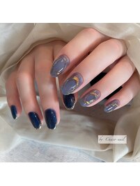 ネイビーニュアンスnail