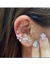 【話題沸騰！】耳つぼジュエリー　両耳1４粒　耳マッサージ付き！￥４,650