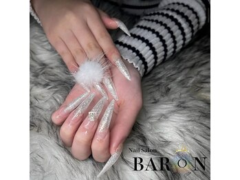 バロン 新宿店(BARON)/ラメが雪のように見えるネイル☆