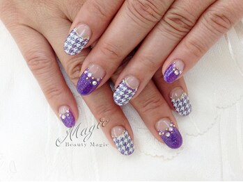 ネイルサロン ビューティーマジック 川口店/ 千鳥格子ネイル