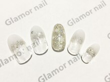 グラマーネイル(Glamor nail)/☆定額¥6800 雪の結晶×フレンチ