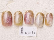 アイネイルズ 渋谷店(I nails)/カラフルインクゴールド