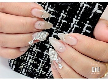 アークヘアーダイ ネイル アンド アイラッシュ(ARK HAIR DAI)/ビジューネイル(有料パーツ使用)