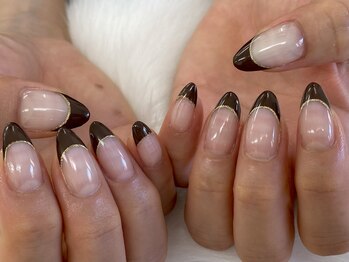 ディーネイル 池袋(D-nail)/【山崎】ブラウンフレンチ