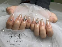 ユーネイル(YW nail)/ラメグラデーション＋パーツ