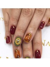 クリスタルネイル ボンベルタ橘店(CRYSTAL NAIL)/ワンカラー×べっ甲