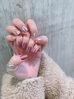 ミンクスプラス ネイル(MINX plus)/mirror×matte asymmetry