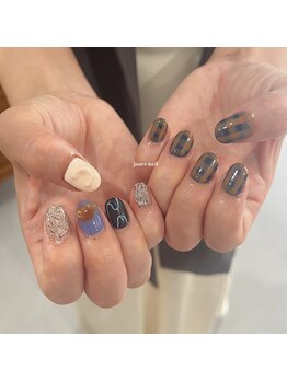 ジュアネイル(jouer nail)/チェック　ニュアンスネイル☆